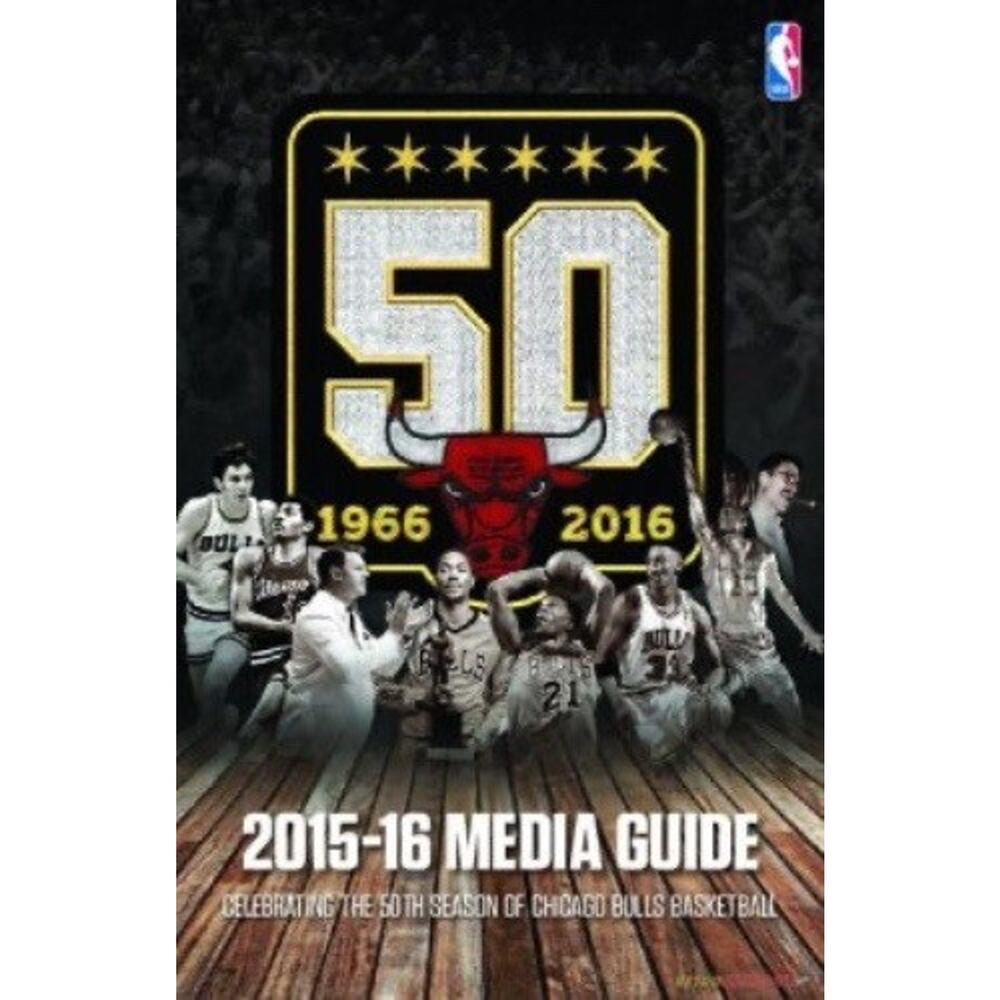 Chicago Bulls 2015-16 Media Guide 50th Season Cover On 12x8in Metal Sign